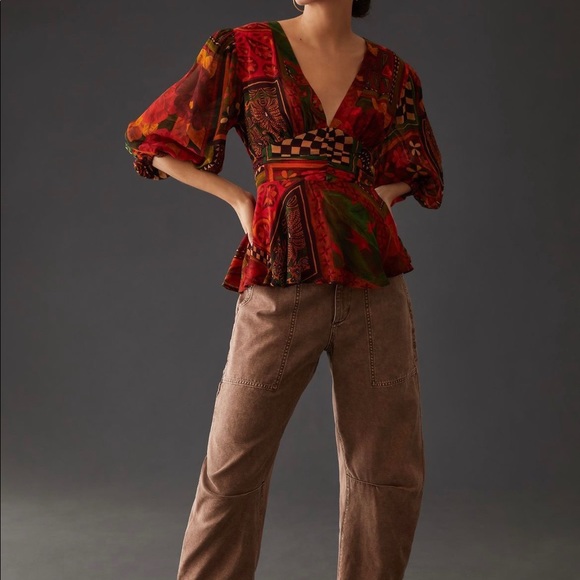 NWT Farm Rio for Anthropologie Blouse SZ XL *Sold Out* - Picture 3 of 7